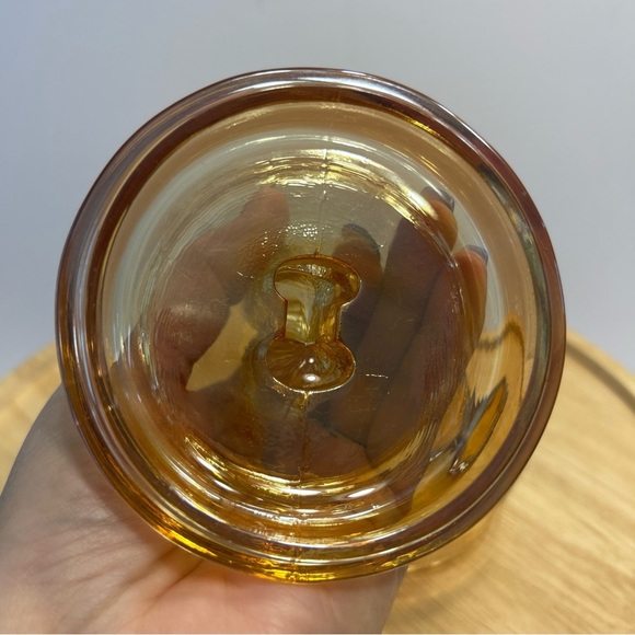 VTG Jeanette Carnival Glass Iridescent Poodle Dog Powder Box / Jar Trinket Dish - Picture 6 of 8